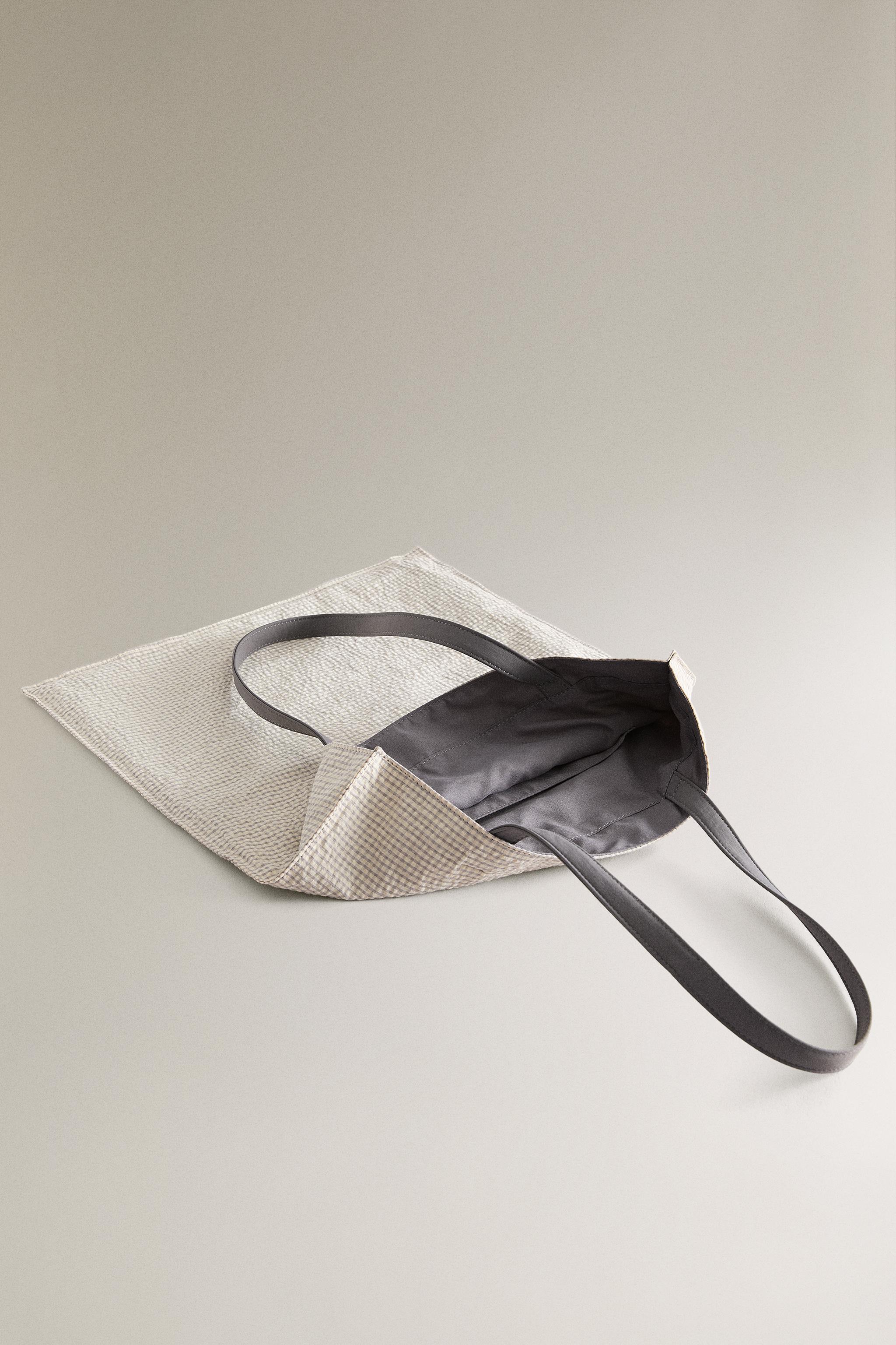 SAC CABAS EN TISSU RÉVERSIBLE VICHY